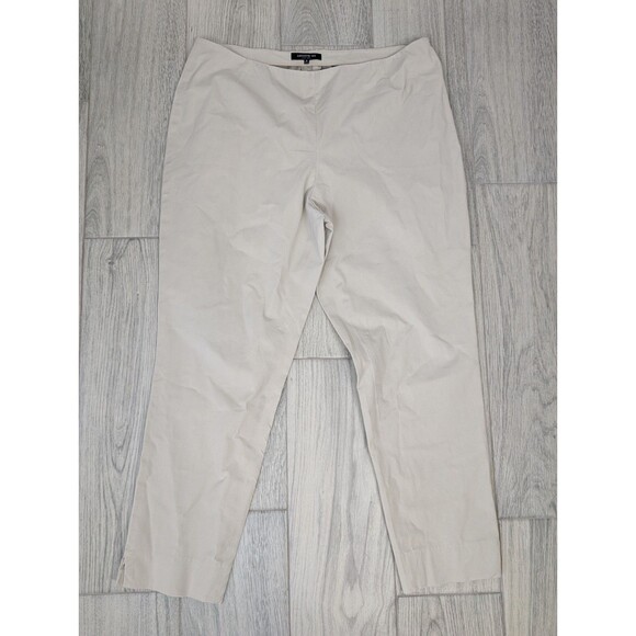 Lafayette 148 New York Pants - Lafayette 148 Chrystie Cotton Blend Ankle Pants Beige 16